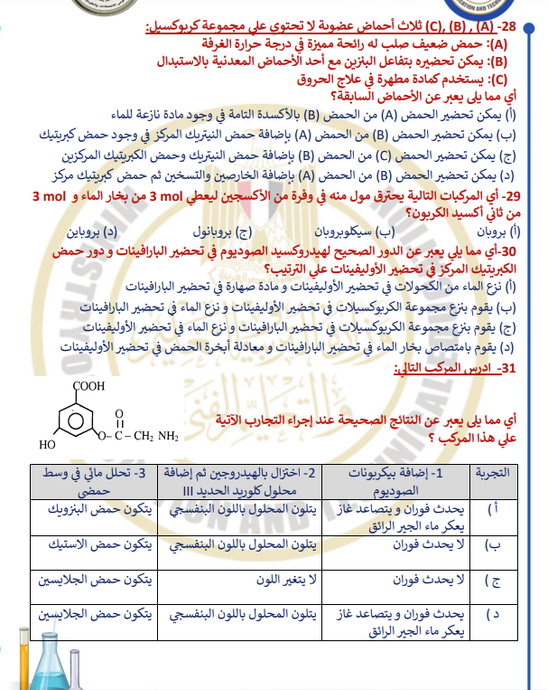 النموذج الاسترشادي الاول كيمياء6 النموذج الاسترشادي الاول كيمياء6